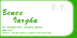 bence vargha business card